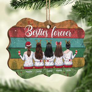 Besties Forever - Personalized Custom Benelux Shaped Wood Christmas Ornament - Gift For Bestie, Best Friend, Sister, Birthday Gift For Bestie And Friend, Christmas Gift