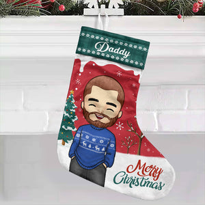 La joie de Noël se partage en famille - Chaussette de Noël personnalisée - Cadeau pour la famille, cadeau de Noël