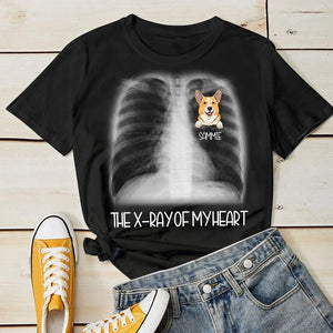 Dog - X-ray Of My Heart - Funny Personalized Dog T-shirt.