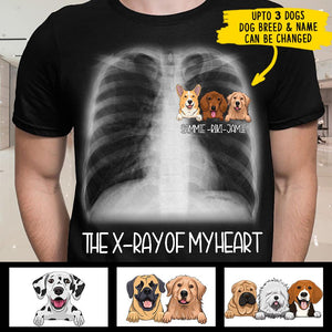 Dog - X-ray Of My Heart - Funny Personalized Dog T-shirt.