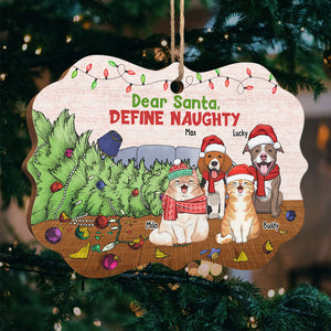 Dear Santa, Please Define Naughty - Dog & Cat Personalized Custom Ornament - Wood Benelux Shaped  - Christmas Gift For Pet Owners, Pet Lovers