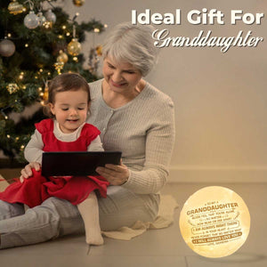 Never Feel That You're Alone - Moon Lamp - To My Granddaughter, Gift For Granddaughter, Granddaughter Gift From Grandma, Birthday Gift For Granddaughter, Christmas Gift