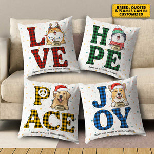 Hope, Joy, Love And Peace - Personalized Pillow Case.
