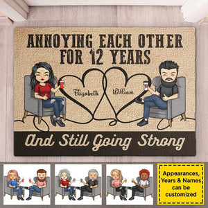 Annoying Each Other For Decades And Still Going Strong - Gift For Couples, Husband Wife, Personalized Decorative Mat