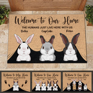 Welcome To The Rabbit House - Personalized Decorative Mat.