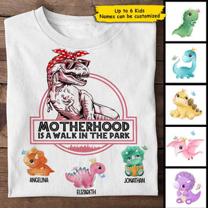 Motherhood Is A Walk In The Park - Personalized Unisex T-Shirt.
