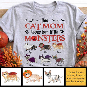 This Cat Mom, Dad Loves Little Monsters - Personalized Unisex T-Shirt.