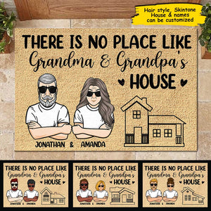 There's No Place Like Grandma And Grandpa's House - Personalized Decorative Mat.