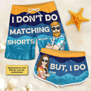 Couple Matching I Do - Personalized Couple Beach Shorts - Gift For Couples, Husband Wife