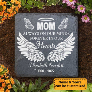 Dad & Mom, Always On Our Minds, Forever In Our Hearts - Personalized Memorial Stone, Human Grave Marker - Memorial Gift, Sympathy Gift