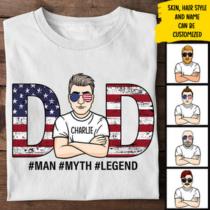 Dad - Man, Myth, Legend - Personalized Unisex T-Shirt.