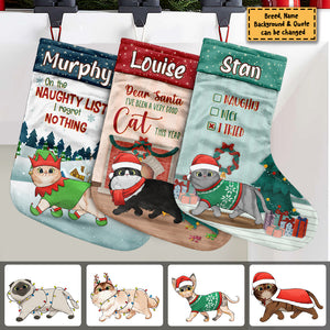 A Very Meowy Christmas - Walking Cat Christmas Costumes - Personalized Christmas Stocking.