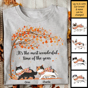 It's The Most Wonderful Time Of The Year - Gift For Cat Lovers - Personalized Unisex T-Shirt.