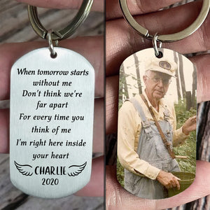 I'm Right Here Inside Your Heart - Upload Image, Personalized Keychain.