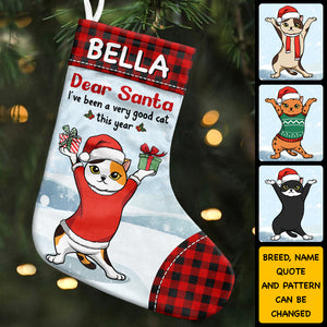Have A Lovely Christmas With Cat - Cat Christmas Costumes - Personalized Christmas Stocking.