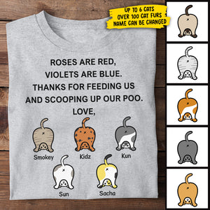 Thanks For Feeding Us Funny Cat Butt - Gift for Dad, Personalized Unisex T-Shirt.