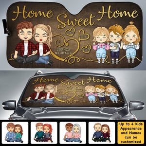 Sweet Home - Personalized Auto Sunshade - Gift For Couples, Husband Wife