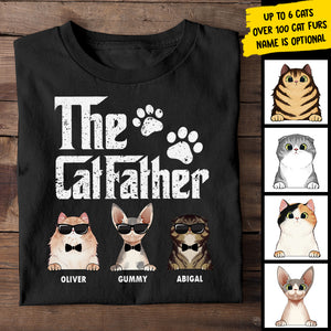 The Cat Father - Gift for Cat Dad, Cat Mom - Personalized Unisex T-Shirt, Hoodie.