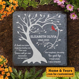 A Limb Has Fallen From The Family Tree - Personalized Memorial Stone, Human Grave Marker - Memorial Gift, Sympathy Gift