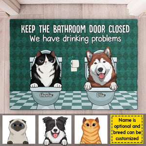 Keep The Bathroom Door Closed - Personalized Decorative Mat - Gift For Pet Lovers, Pet Owners, Pet Gift