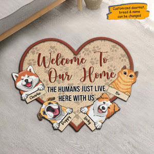 No Need To Knock - Personalized Shaped Decorative Mat - Gift For Pet Lovers