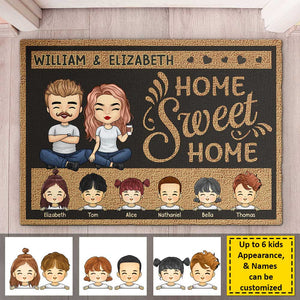Our Home Sweet Home - Personalized Decorative Mat - Gift For Couples, Husband Wife