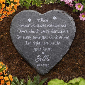 Don't Think We Are Far Apart - Personalized Memorial Stone - Memorial Gift, Sympathy Gift
