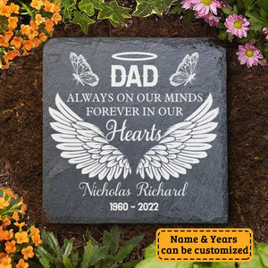 Dad & Mom, Always On Our Minds, Forever In Our Hearts - Personalized Memorial Stone, Human Grave Marker - Memorial Gift, Sympathy Gift