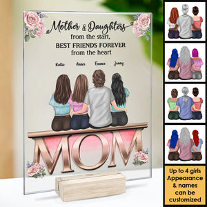 Mother And Daughter, Best Friends Forever From The Heart - Gift For Mom - Personalized Acrylic Plaque.
