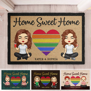 There Is No Place Like Home - Personalized Decorative Mat - Gift For Couples, Husband Wife