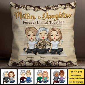 We Love You To The Moon And Back - Gift For Mom, Personalized Pillow (Insert Included).