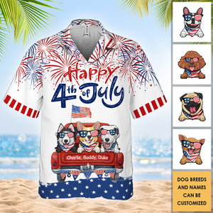 Happy 4th Of July Together - Personalized Hawaiian Shirt - Gift For Dad, Gift For Pet Lovers