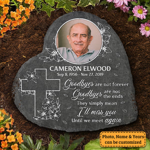 Until We Meet Again - Personalized Memorial Stone, Human Grave Marker - Upload Image, Memorial Gift, Sympathy Gift