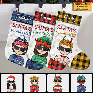 Santa's Favorite Kid - Merry Christmas To The Coolest Kid - Personalized Christmas Stocking.