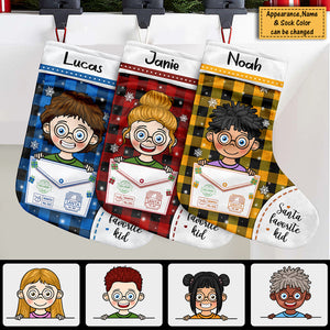 Santa's Favorite Kid - Happy Christmas - Personalized Christmas Stocking.