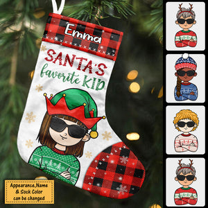 Santa's Favorite Kid - Merry Christmas To The Coolest Kid - Personalized Christmas Stocking.