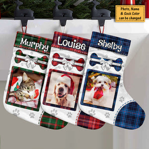 Have A Fetching Christmas - Upload Pet Photo - Personalized Christmas Stocking.