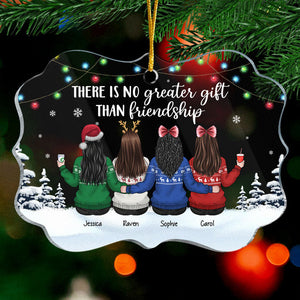Friendship Is The Greatest Christmas Gift - Personalized Custom Benelux Shaped Acrylic Christmas Ornament - Gift For Bestie, Best Friend, Sister, Birthday Gift For Bestie And Friend, Christmas Gift