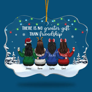 Friendship Is The Greatest Christmas Gift - Personalized Custom Benelux Shaped Acrylic Christmas Ornament - Gift For Bestie, Best Friend, Sister, Birthday Gift For Bestie And Friend, Christmas Gift