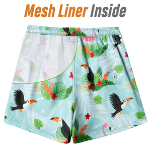 Tropical Flamingo - Men Swim Trunks - Gift For Men