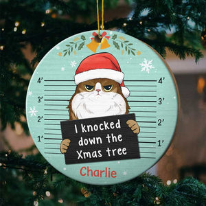 I Knocked Down The Xmas Tree - Personalized Round Ornament.