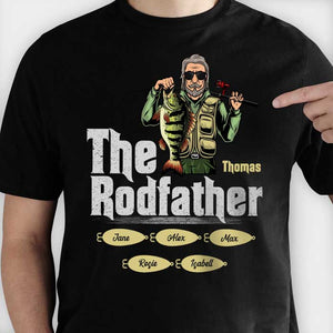 The Rodfather - Gift for Dad - Personalized Unisex T-Shirt.