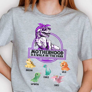 Motherhood Is A Walk In The Park - Personalized Unisex T-Shirt.