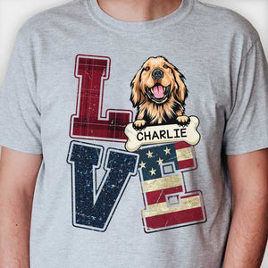 American Love Dog - Gift for Dad, Personalized Unisex T-Shirt.