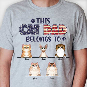 This Cat Dad Belongs To - Gift for Cat Dad, Cat Mom - Personalized Unisex T-Shirt, Hoodie.
