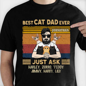 Best Cat Dad Ever - Gift for Dads - Personalized Unisex T-Shirt.