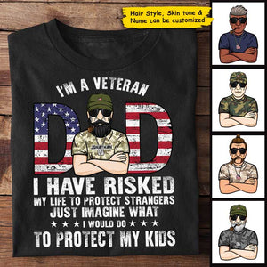 Veteran Dad - Gift For 4th Of July - Personalized Unisex T-Shirt.