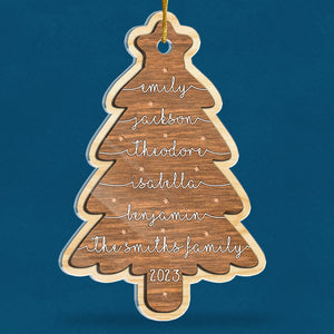 Let's Gather Around The Tree - Family Personalized Custom Ornament - Acrylic Custom Shaped - Christmas Gift For Family Members