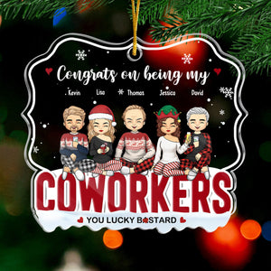 Félicitations à vous, les chanceux ! Décoration personnalisée pour meilleure amie ! En acrylique, forme personnalisée ! Cadeau de Noël pour meilleurs amis, meilleures amies, sœurs, collègues.