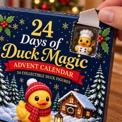 A numbered compartment opened to reveal a duck figure